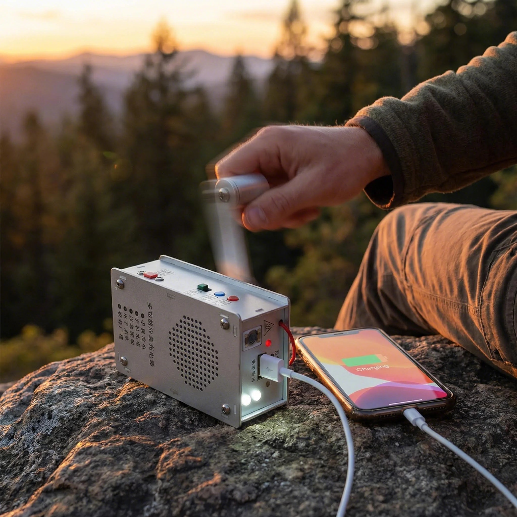 SurvivalCrank™ Multi-Function Hand-Crank Emergency Power Bank — Upgraded Version (With Battery)