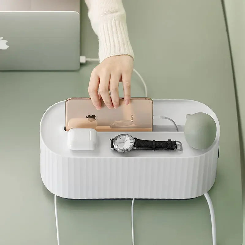 Power Strip Wire Case Cable Storage Box Anti Dust Charger Socket Organizer Network Line Storage Bin Charger Wire Management TSPREHFP