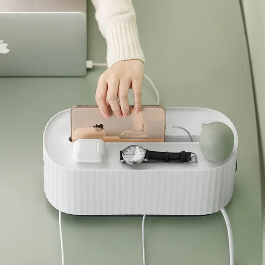 Power Strip Wire Case Cable Storage Box Anti Dust Charger Socket Organizer Network Line Storage Bin Charger Wire Management TSPREHFP