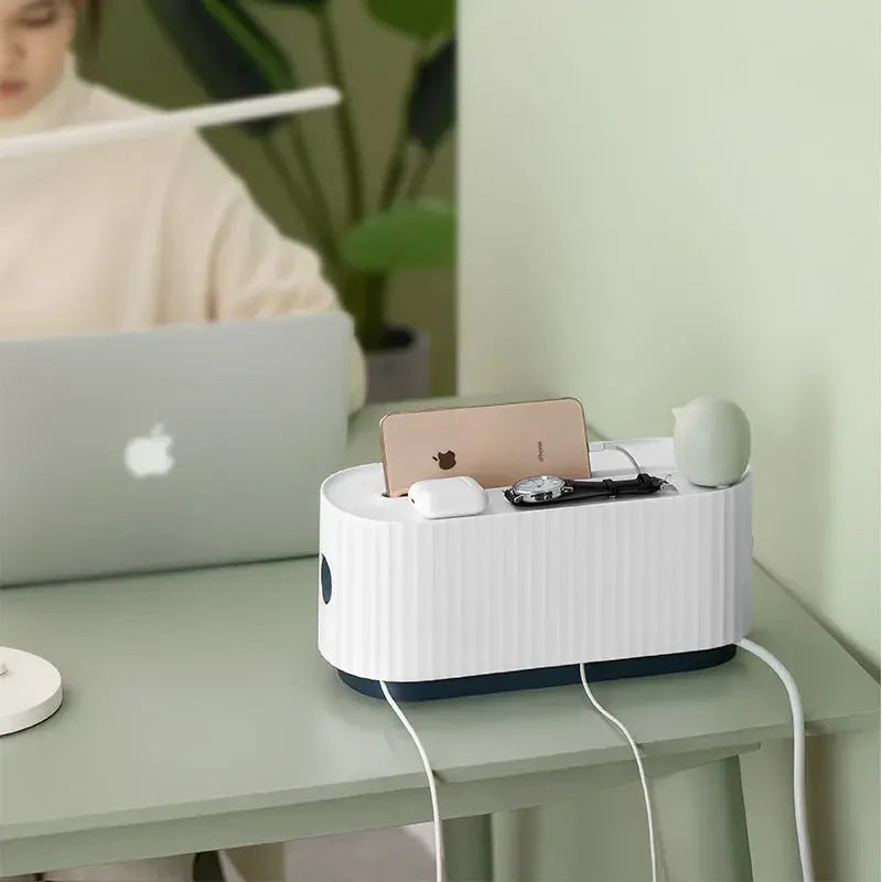 Power Strip Wire Case Cable Storage Box Anti Dust Charger Socket Organizer Network Line Storage Bin Charger Wire Management TSPREHFP