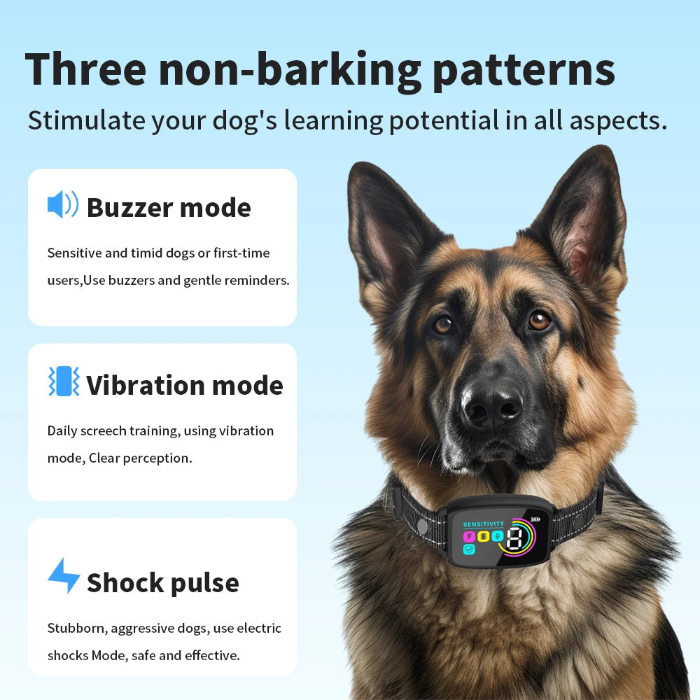 Stop Barking Device for Dogs 🐶 Rechargeable & Waterproof with Digital Display 🔋