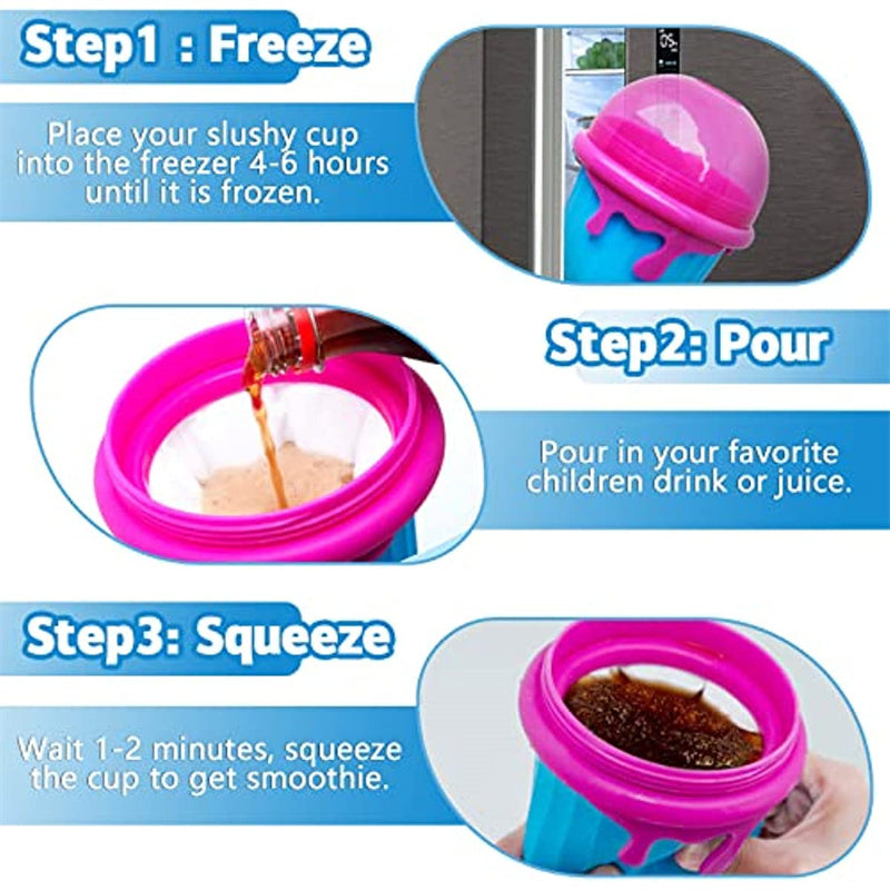❄️ Freeze & Squeeze – Make a Slushy in Minutes! 🍓🍹