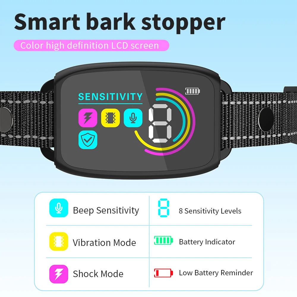 Stop Barking Device for Dogs 🐶 Rechargeable & Waterproof with Digital Display 🔋